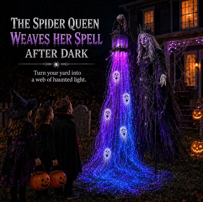 🎃 Turn Your Yard Into A Haunted Halloween Scene | Solar-Powered Animated Garden Lights with Glowing Ghost Effects | Witch, Reaper, Scarecrow & More