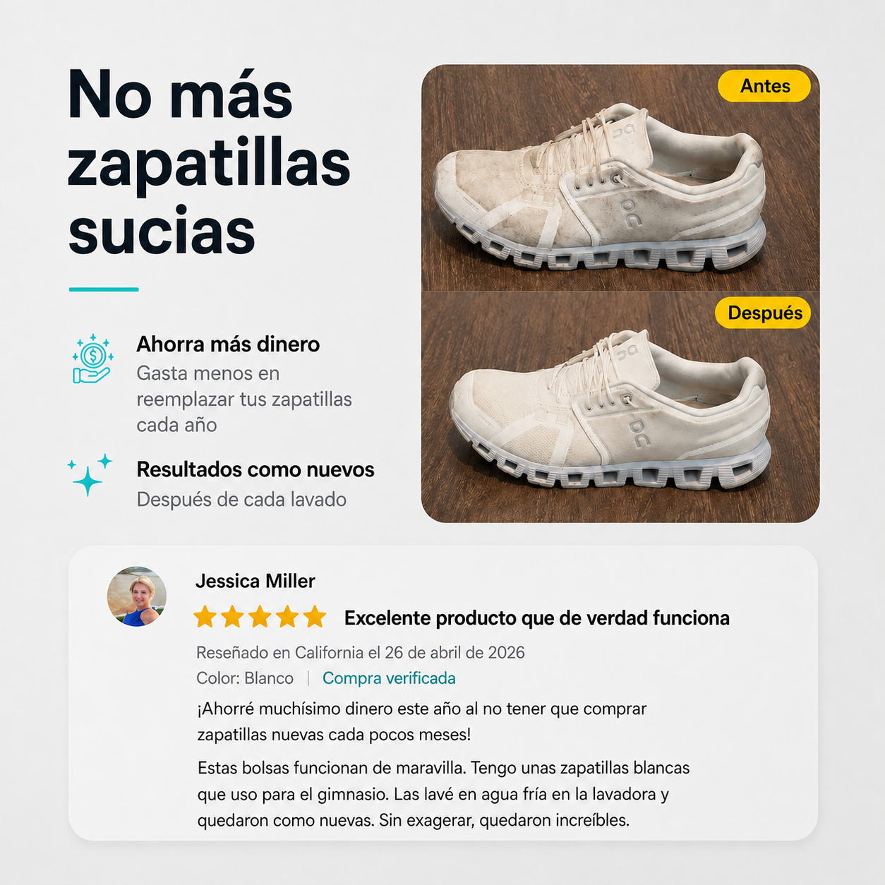 Bolsa protectora para lavar zapatillas en la lavadora