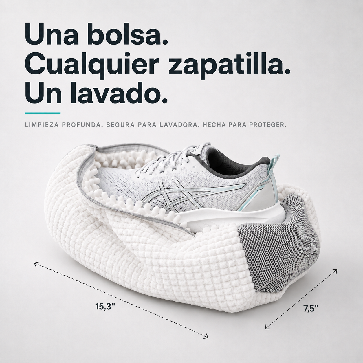 Bolsa protectora para lavar zapatillas en la lavadora