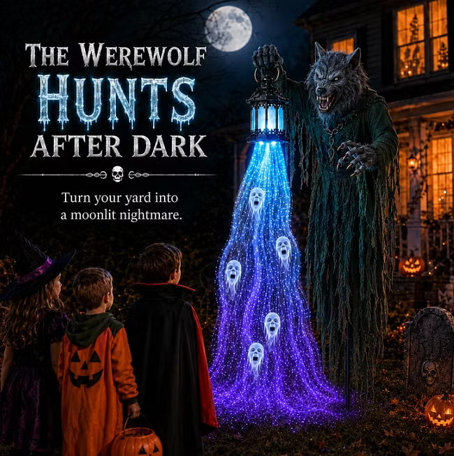 🎃 Turn Your Yard Into A Haunted Halloween Scene | Solar-Powered Animated Garden Lights with Glowing Ghost Effects | Witch, Reaper, Scarecrow & More
