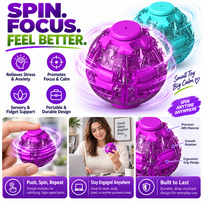 Press-to-Spin 3D Printed Fidget Ball Gyro Toy