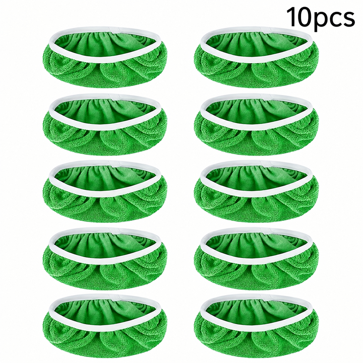 10-Pack Microfiber Mop Pads compatible with Swiffer Sweeper; reusable dry and wet flat mop replacement cloths, suitable for sweeping and mopping hardwood floors.