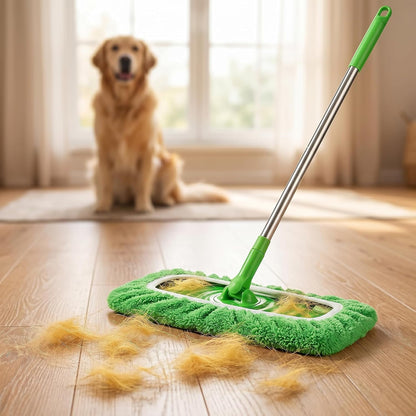 10-Pack Microfiber Mop Pads compatible with Swiffer Sweeper; reusable dry and wet flat mop replacement cloths, suitable for sweeping and mopping hardwood floors.