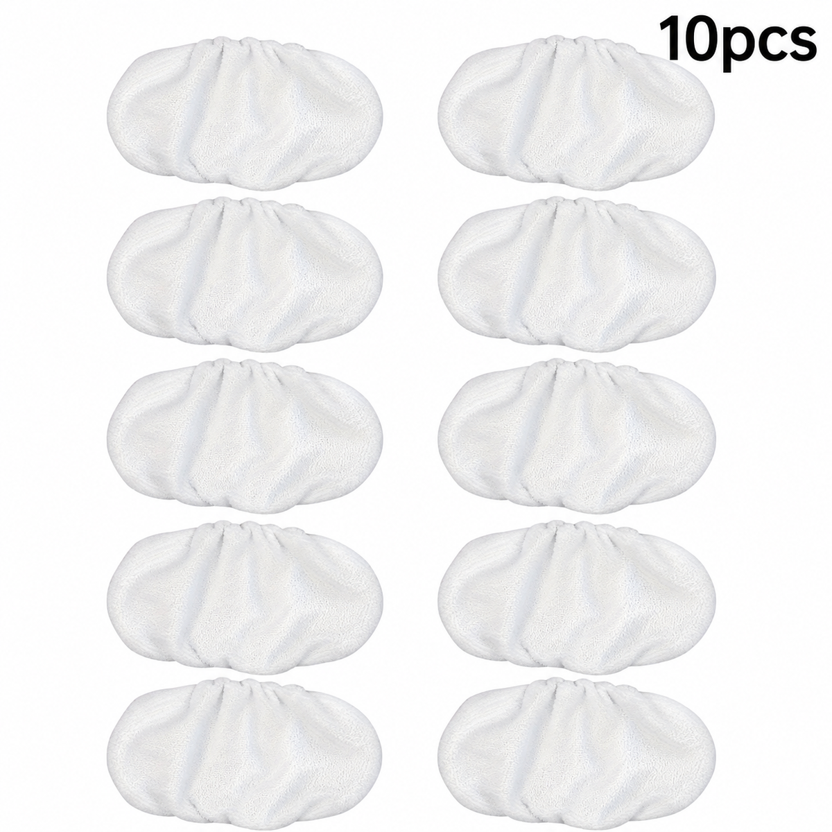 10-Pack Microfiber Mop Pads compatible with Swiffer Sweeper; reusable dry and wet flat mop replacement cloths, suitable for sweeping and mopping hardwood floors.