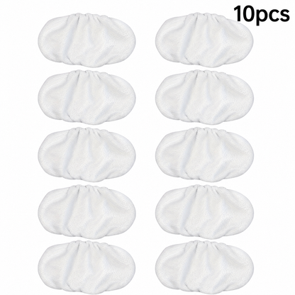 10-Pack Microfiber Mop Pads compatible with Swiffer Sweeper; reusable dry and wet flat mop replacement cloths, suitable for sweeping and mopping hardwood floors.