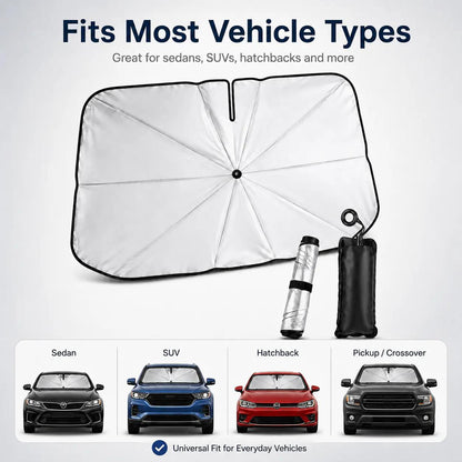 Portable Car Windshield Sunshade, Foldable Windshield Sun Umbrella, Car Exterior Accessories, Car Windshield Cooling Umbrella for Daily
