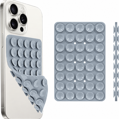 Silicone Suction Cup Phone Case Mount, 1 CountDouble Sided Phone Holder Mount, Hands-Free StrongGrip Holder for Selfies and Videos, Phone Accessories