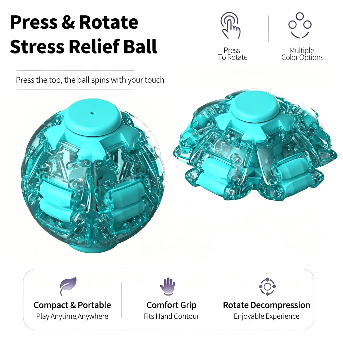 Press-to-Spin 3D Printed Fidget Ball Gyro Toy