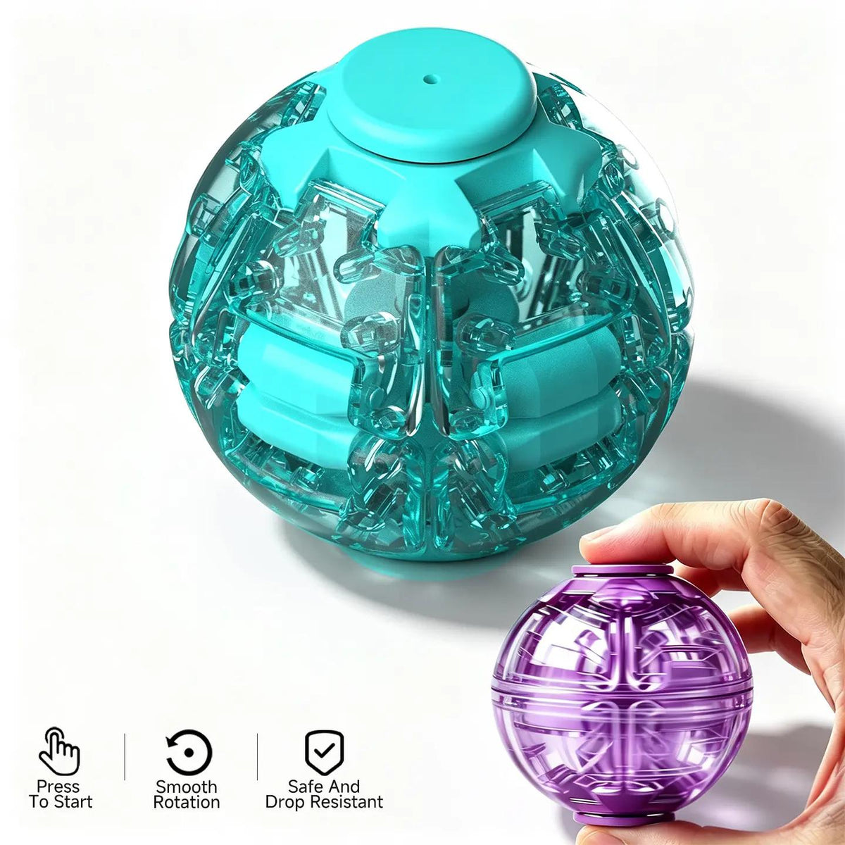 Press-to-Spin 3D Printed Fidget Ball Gyro Toy