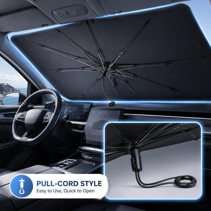 Portable Car Windshield Sunshade, Foldable Windshield Sun Umbrella, Car Exterior Accessories, Car Windshield Cooling Umbrella for Daily