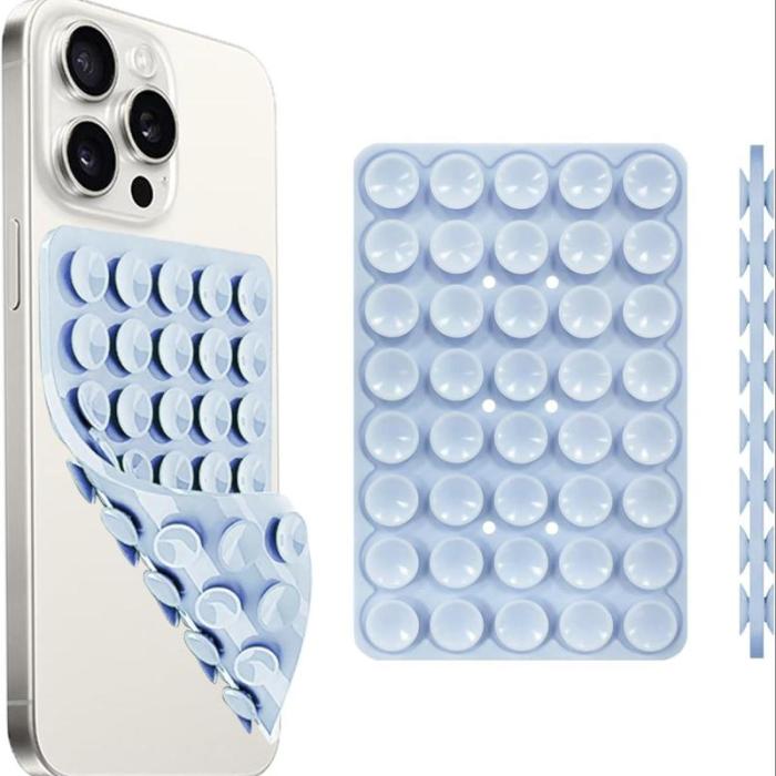 Silicone Suction Cup Phone Case Mount, 1 CountDouble Sided Phone Holder Mount, Hands-Free StrongGrip Holder for Selfies and Videos, Phone Accessories